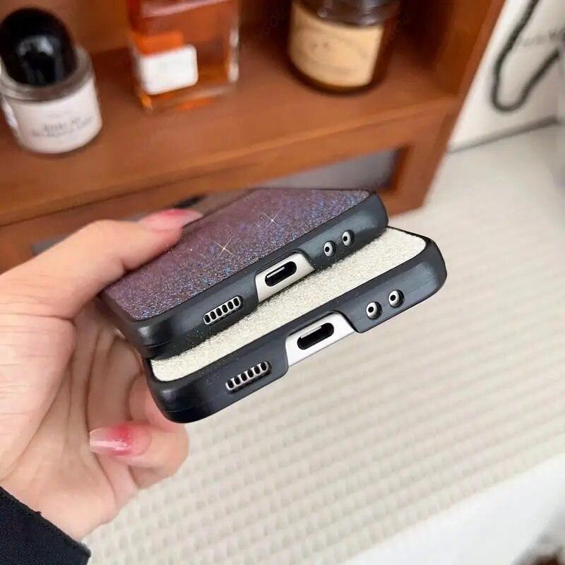 Блестящий флип-чехол с градиентом для Samsung Galaxy Z Flip5 Flip4 Flip3 противоударный роскошный чехол для телефона Galaxy Z Flip 5 Shell Coque