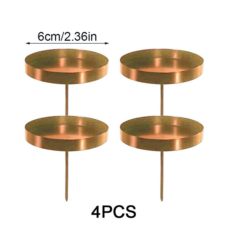 4pcs Iron Candle Tray Christmas Decor Festival Candlestick Iron Cup Insert 6/8cm