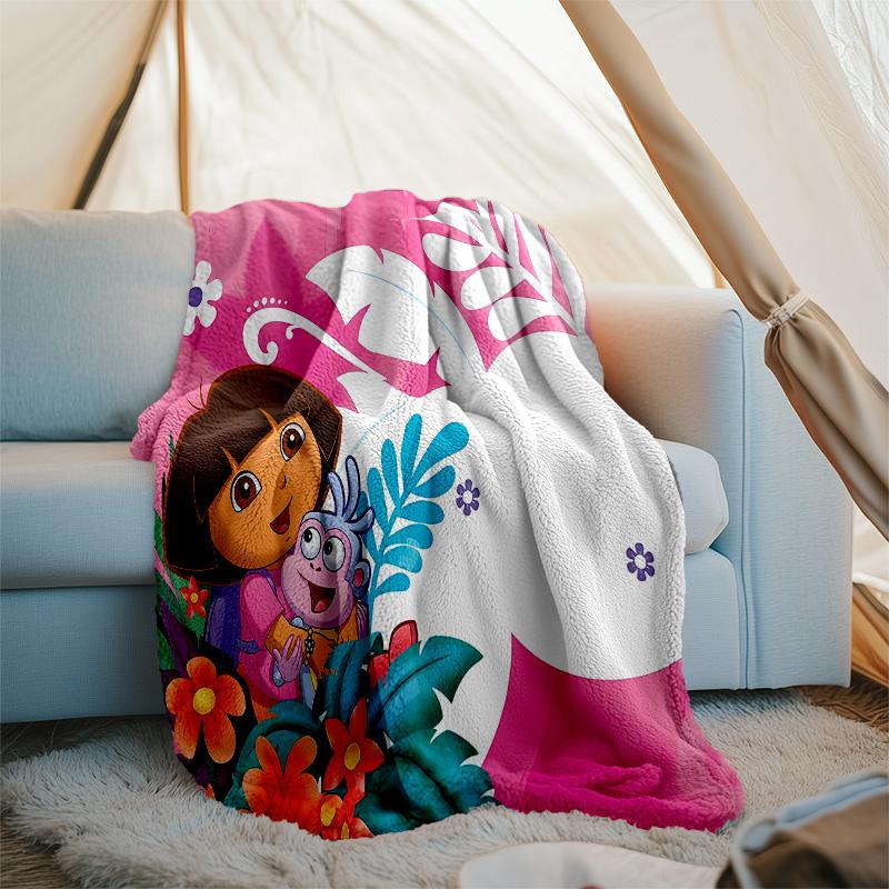 D-Doras The Explorer1 printed throw blanket—lightweight,soft,warm;versatile blanket for all seasons—perfect as &air-conditioning throw,nap blanket
