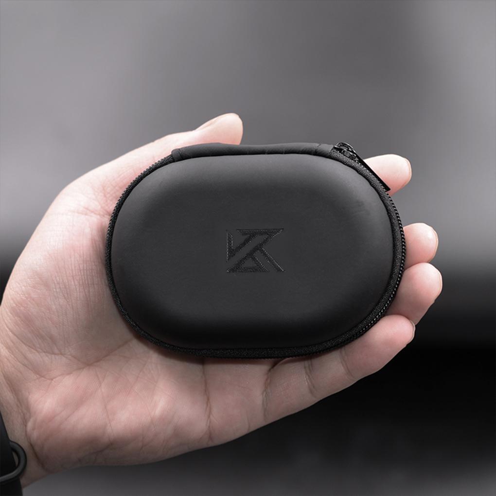 KZ Original Oval Storage Bag Wired Headphones PU Zipper Storage Box Earbuds Case Headphone Box Music Headset Carrying Bag