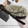 Studded Design Waist Chain Faux Fur Fur Waistband Fashion PU Leather Fur Belt  Women's Accessories