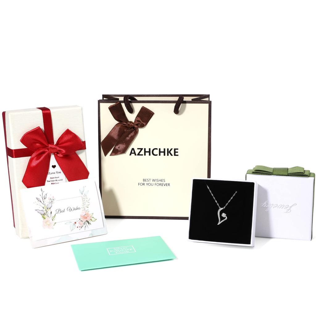 Кулон на годовщину свадьбы, 925 пробы, с аллергией на металл, с самой высокой степенью качества, в комплекте популярная коробка [AZHCHKE] Женское ожерелье, популярное, цирконий,