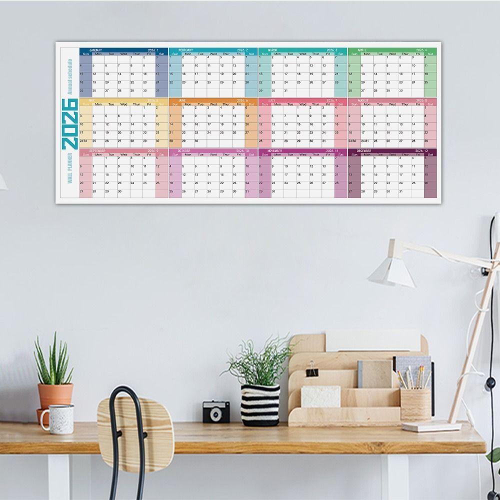42x100cm Large Size Calendar Colorful 12 Month Calendar 2026 English Calendar Home Use