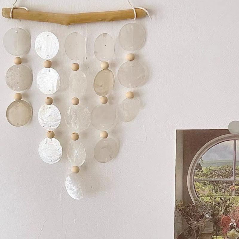 1PC DIY Seashell Air Hanging Ornaments Retro-Style Eco-Friendly Natural Boho Shell Wind Chimes Shell Wind Chime Materials