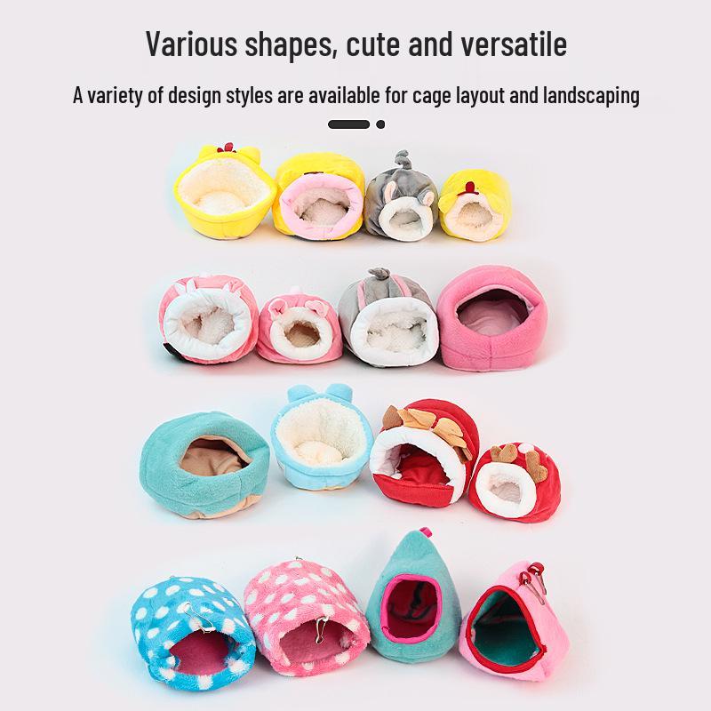 Теплое хлопковое гнездо для хомяков и мышей - Зимний спальный мешок-домик