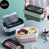 New Bento Lunch Box For Student Office Worker Double Layer Microwave Warming Lunch Food Storage Container