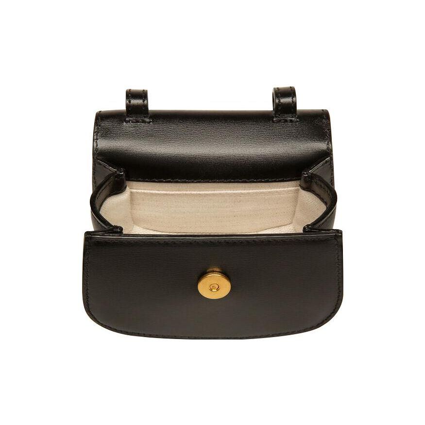 Bally Серия Эмблема Металлический Логотип Классическая Винтажная Кожаная Поясная Сумка Клатч Наплечная Сумка Через Плечо Мини Женские Сумки Черный 6300058
