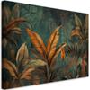 Canvas Print, Tropical Leaves Flowers