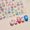 Милые 3D наклейки для дизайна ногтей с тиснением: Бестселлер Японские Канцелярские Товары Аксессуары для Граффити.
