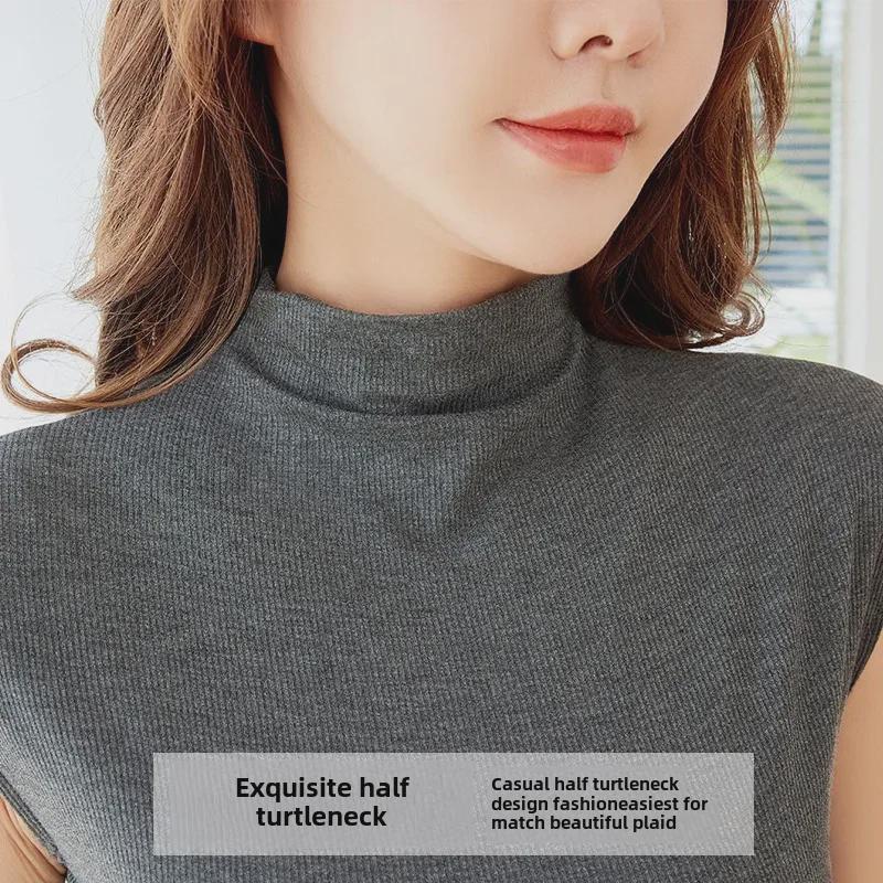 Женский жилет без рукавов с полуворотом из модала - стильный черный летний топ