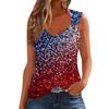 Womens Tank Top V Neck Basic Printed Casual Flowy Summer Sleeveless Deep Side Cut Tops For Women