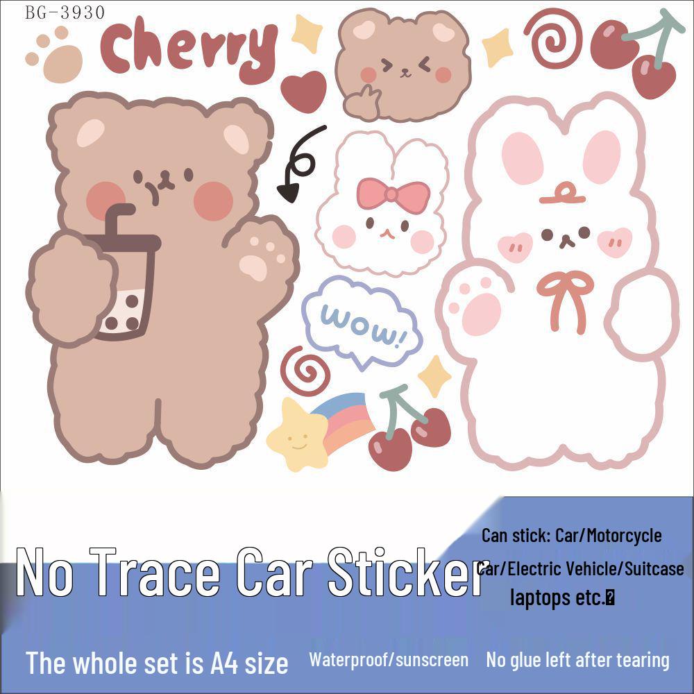 Cookie Bear Electric Car Sticker - Waterproof Scratch Cover for Aima, Sunny, Luna, Yade