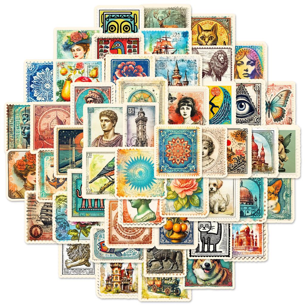 50 шт. Винтажные наклейки-граффити с марками - Креативные наклейки в скандинавском стиле для украшения журнала и предметов