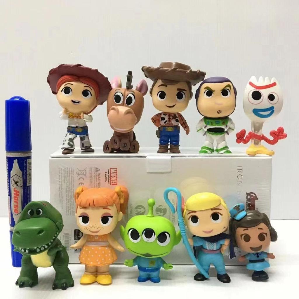 10pcs/lot Cartoon Movie Decoration Accessories - Woody Buzz Lightyear Alien Action Doll Models Cute Home Ornament Gifts*
