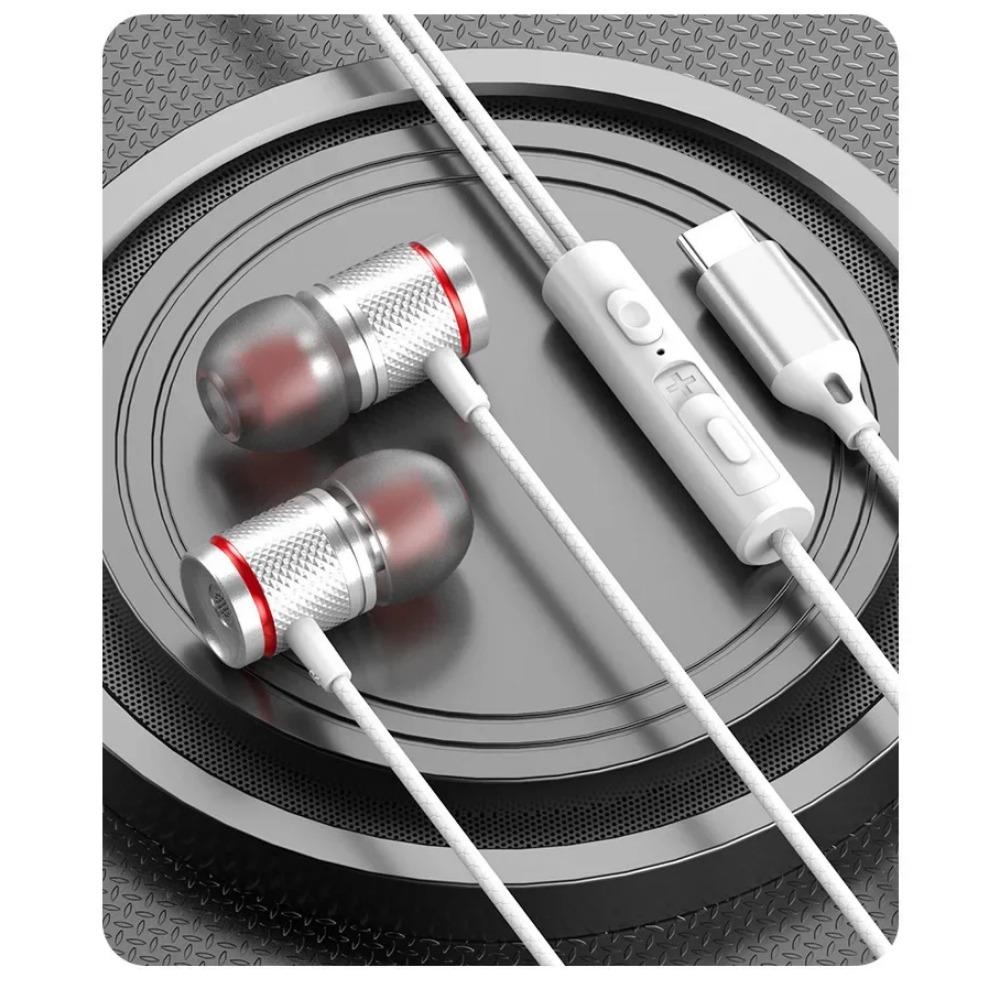 9D HIFI Heavy Bass In Ear Earphone 3.5MM AUX / Type-C Цифровые наушники Стерео Проводная гарнитура с микрофоном Наушники для Samsung Android