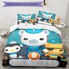 3pcs The Octonauts Bedding Set Duvet Cover Closure Includes 1 Duvet Cover & 2 Pillowcases, Soft and Comfortable for All Seasons.