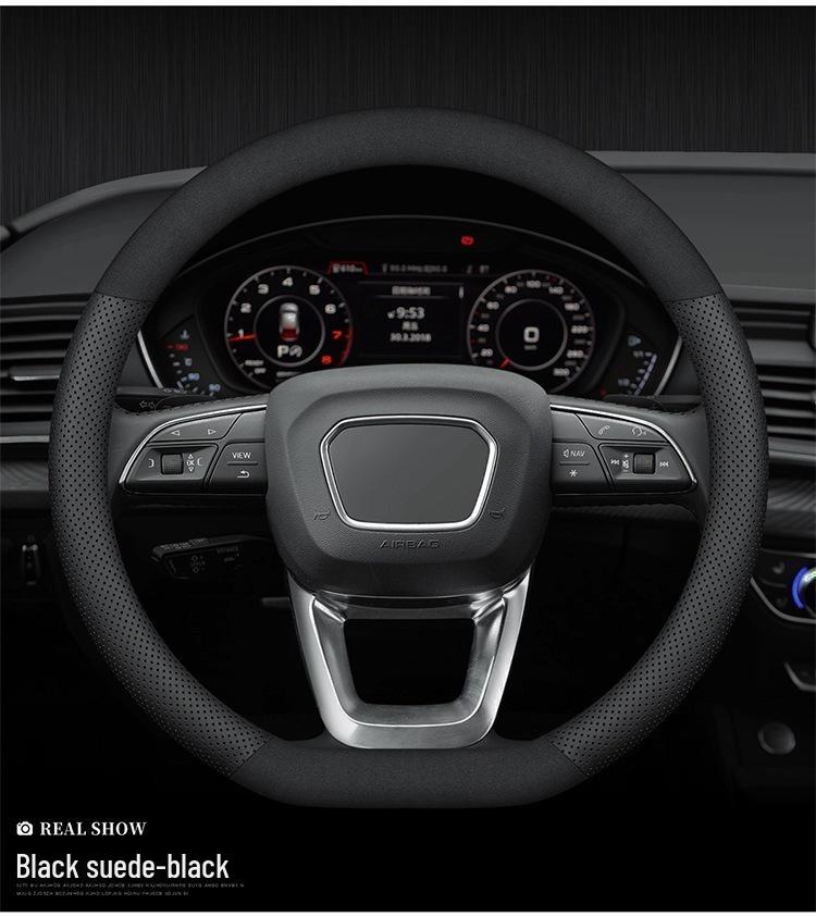 Compatible Baojun Steering Wheel Cover - Genuine Leather & Carbon Fiber for 730, 510, 560, 310W, 530, 630, 360, RS5 Models