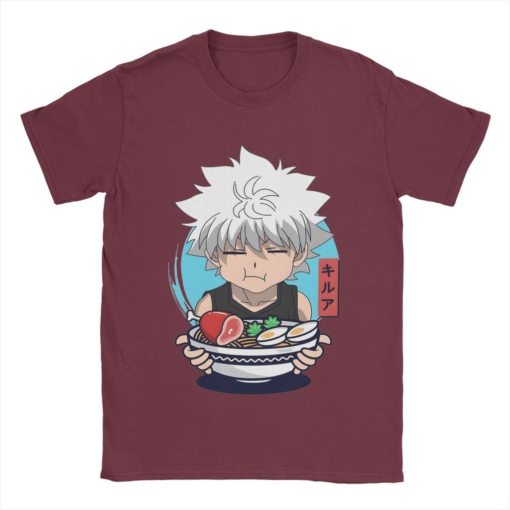 Новинка Killua Zoldyck Аниме HXH Футболки для мужчин O-образный вырез Чистый хлопок Футболка с коротким рукавом Футболка с принтом Одежда