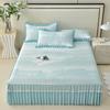 Sleeping grid cooling bean PE polymer cool feeling lace bed skirt cooling mat three piece set