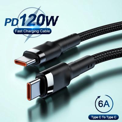 PD 120 Вт супер зарядка для SamsungS24 S23 USB C на USB Type C кабель для iPhone 15 Plus Pro Max Xiaomi 11 4.0Quick быстрое зарядное устройство