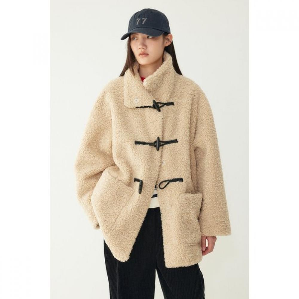 Studio Tomboy Toggle Button Synthetic Fur Coat 9176461983b