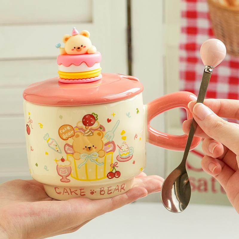 Креативные подарки Торт на день рождения Керамическая чашка Детский студенческий праздничный подарок Милая кружка Бытовая чайная чашка Чашка для воды