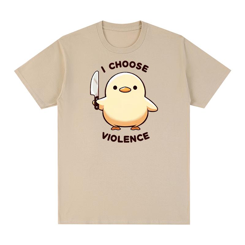 Duck I Choose Violence Vintage tshirt Funny Humor Slogan Cotton Men T shirt New TEE TSHIRT Womens tops