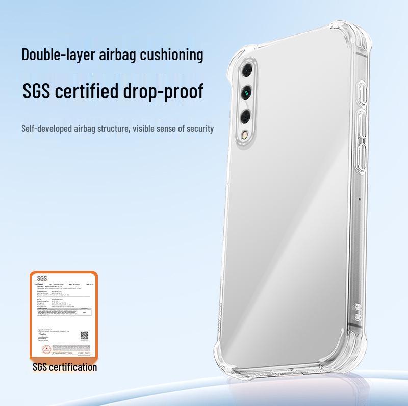 Прозрачный противоударный чехол-подушка из ТПУ для Honor Play 3 - Простой стиль, Премиальное ощущение, Полное покрытие
