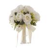 Rose Artificial Flowers Silk Wedding White Bride Holding Bouquet Fleur Handmade Satin Romantic Pure