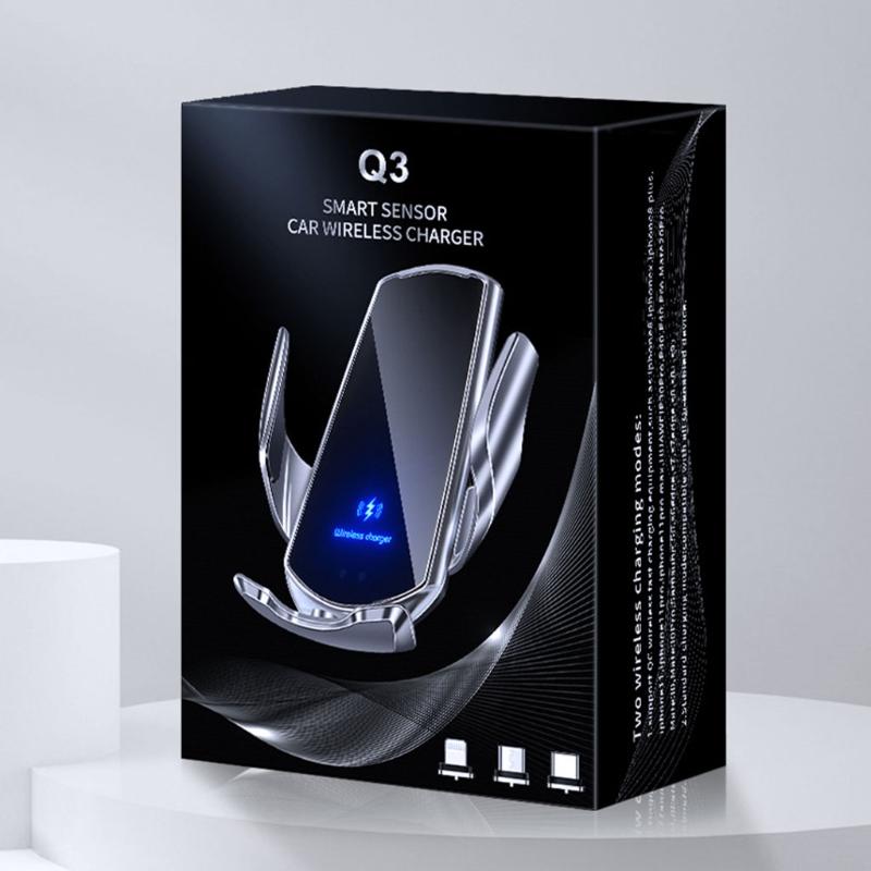 Автомобильный держатель для телефона премиум-класса, беспроводное зарядное устройство, кронштейн для мобильного телефона, индукционное открытие, закрытие, навигация, фиксирующая рамка, автодержатель