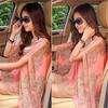 Women Scarf Poncho Cashew Flower Print Multi-function Chiffon Vintage Anti-sun Bikini Cover Up for Beach EMA