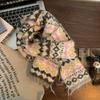 Striped Design Winter Plaid Scarf Warm Shawl Wrap Retro Knitted Scarves  Women