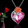 Ожерелье с подвеской в ​​виде розы в форме сердца, женский ювелирный подарок