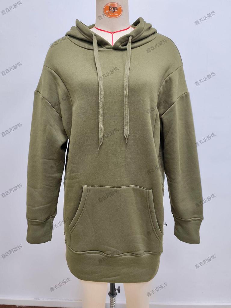 2025 Influencer Autumn/Winter Women's Solid Color Loose Fleece Hoodie