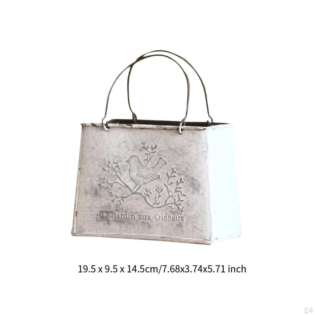 Classic Bucket Planter for Flowers, Metal Container Garden And Home