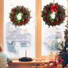 Рождественские венки для входной двери Искусственный венок из зелени с бантом и красными ягодами для праздничного домашнего настенного каминного внутреннего наружного декора для крыльца