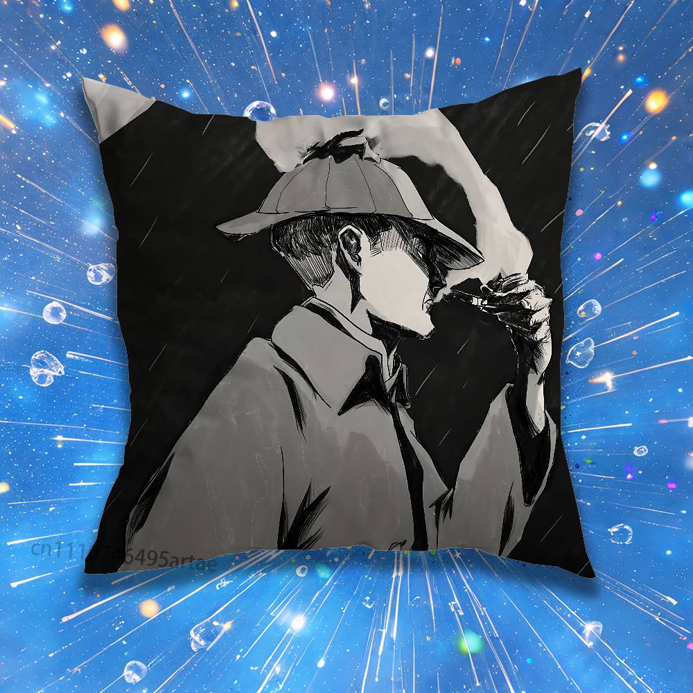 Literary Sherlock Holmes Pillow Case For Home Bedroom Car Office Decoration Living Room Sofa Cushion Cover Suitable