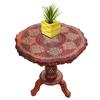 Sheesham Wooden Side Table with Brass Carving – 21x21 Inch Round Coffee Table, Handcrafted Living Room & Outdoor Accent Table