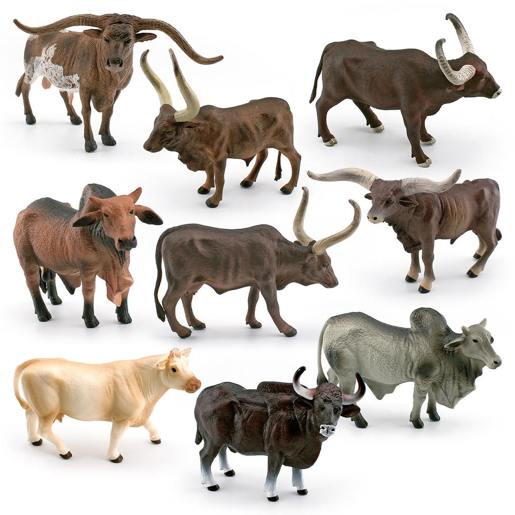 Texas Longhorn Cattle Pvc Model Collectible Animal Decor For Farmhouse Display