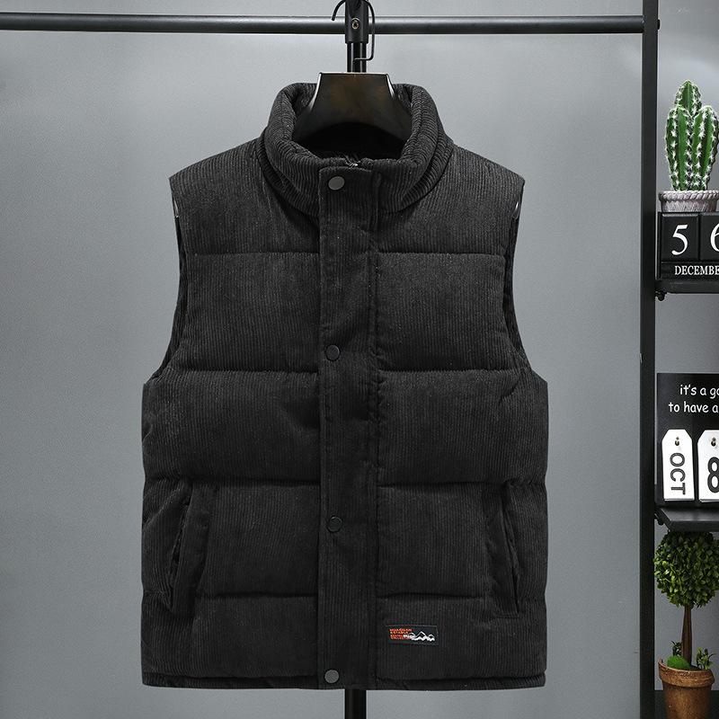Corduroy Men's Vest, Down Cotton Vest, Autumn and Winter Waistcoat, Men's Thickening