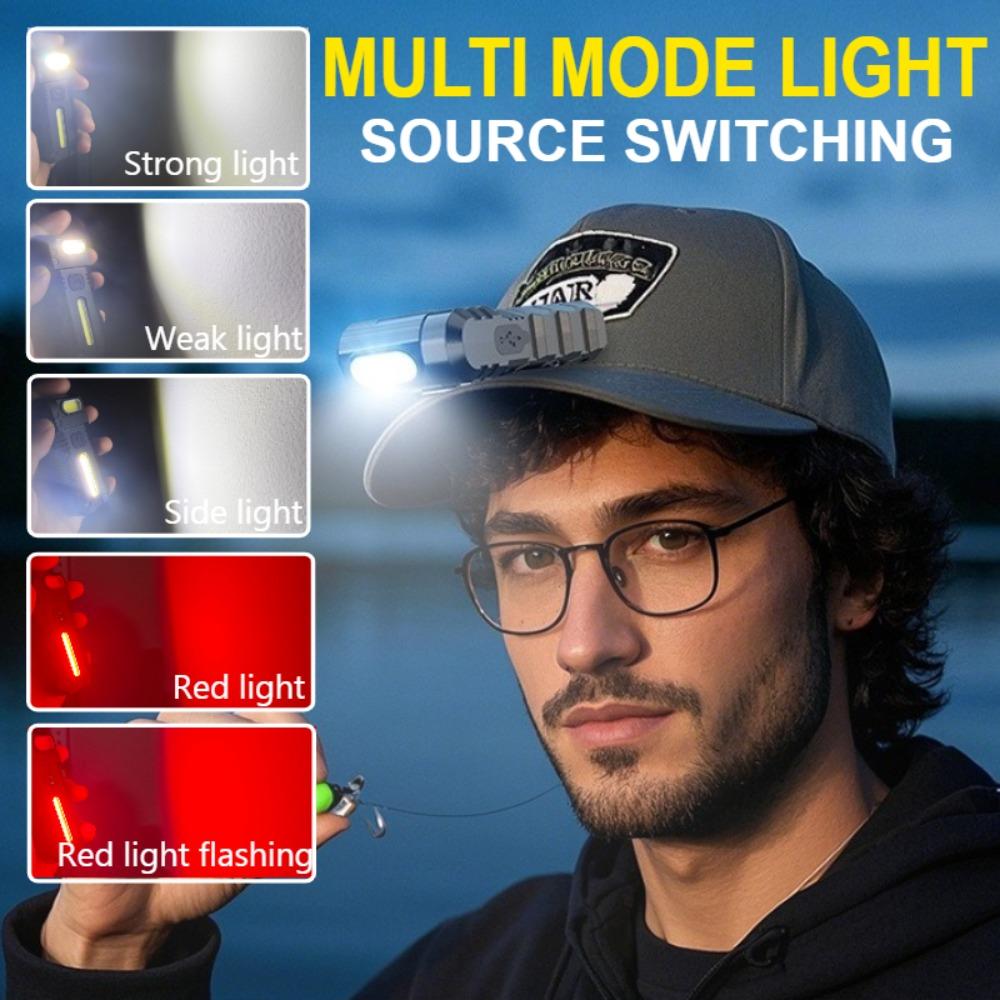 Карманный светодиодный фонарик Многофункциональный уличный фонарь Перезаряжаемый через USB-C Кемпинговый рабочий свет Мощный фонарь Аварийная лампа