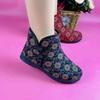 Cotton Boots Winter Soft-soled Cotton Shoes Women's Comfortable Velvet Warm Ethnic Style Mother Cotton Shoes the Elderly Grandma Cotton Boots