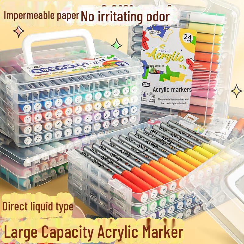Набор акриловых водостойких маркеров Zhijin с мягким наконечником для граффити и рисования своими руками