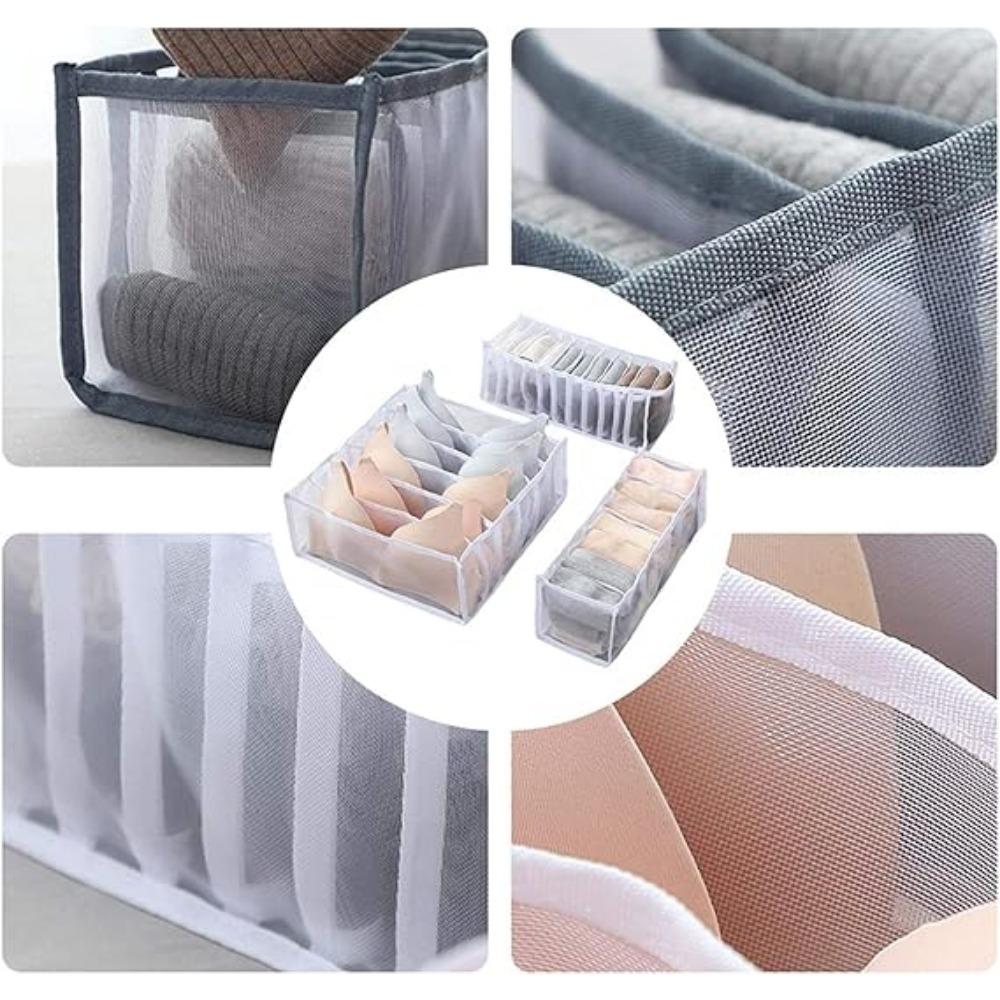 3 Set Underwear Organizer Foldable Bra Underwear Organizer Drawer Divider Storage Organizer Socks, Ties, Bras, Women Underwear Storage Compartment Box