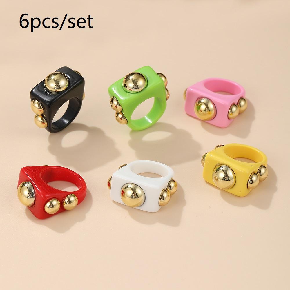8 шт./компл., новинка 2021 г., цветные, прозрачные, акриловые, со стразами, геометрические квадратные круглые кольца, набор для женщин, ювелирные изделия, дорожные подарки
