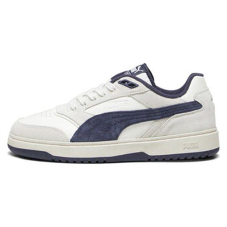 Puma Doublecourt Leather Low Top Sneakers Unisex Sneakers White Navy-Blue 393283-03