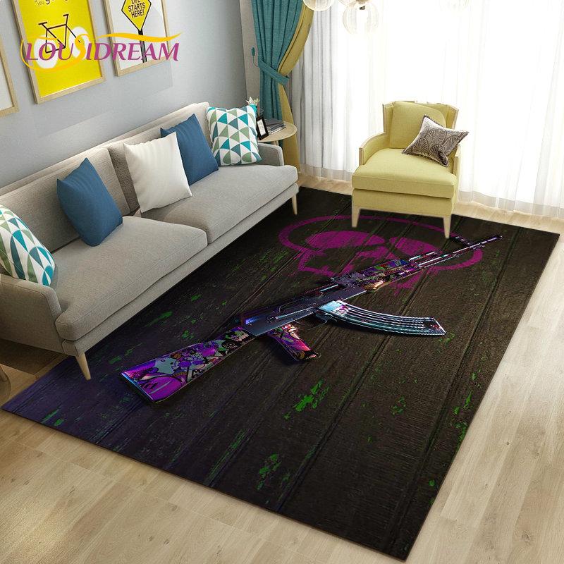 3D штурмовая винтовка, пистолет, револьвер, коврик для пистолета, ковер для гостиной, спальни, дивана, коврик для двери, декор, детские игры, нескользящий напольный коврик