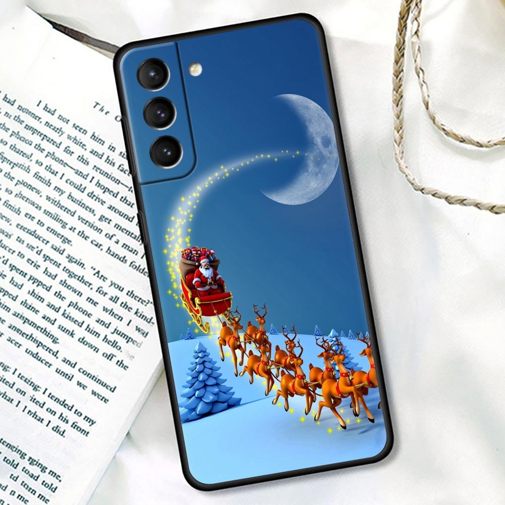 S24Ultra Для Samsung Galaxy S21 S20 FE S22 Ultra 10 S23 S24 Plus Чехол для телефона Funda Cover Подарок на Рождество Санта Клаус Снеговик