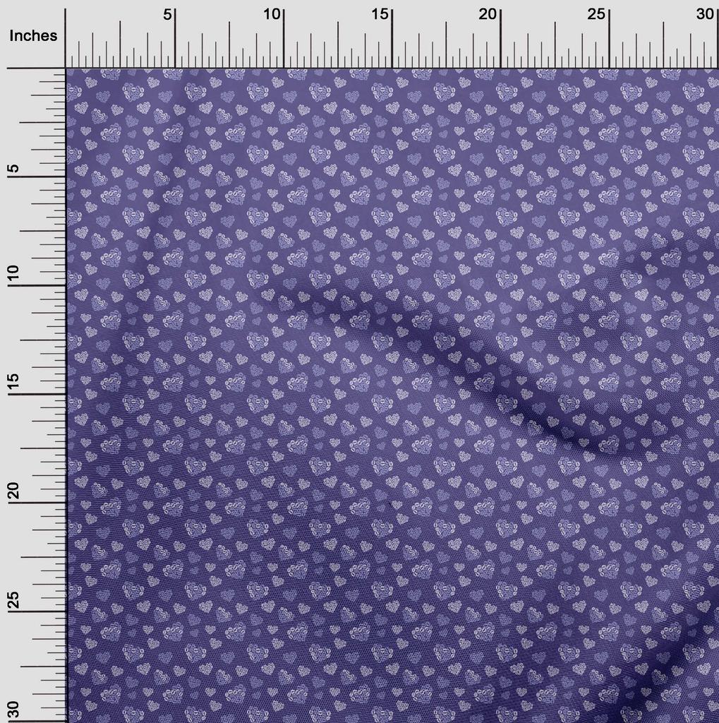 oneOone Cotton Flex Blue Fabric Valentine Heart Sewing Material Print Fabric By The Yard 40 Inch