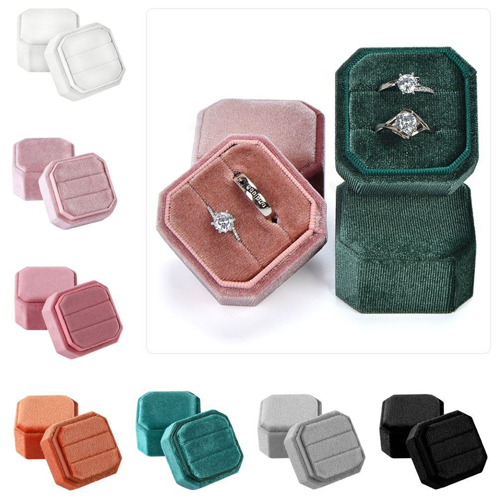 Velvet Jewelry Box Octagon Square Ring Display Box New Packing Box Wedding